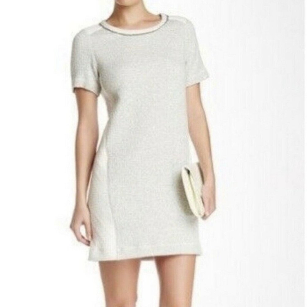 Rebecca Taylor Grey and Cream Dress- Size Small